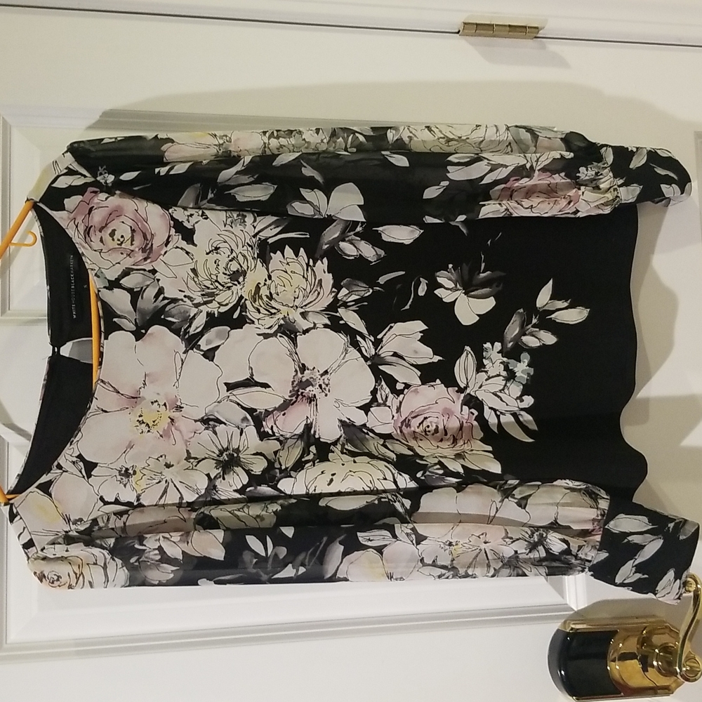 WHBM watercolor floral blouse